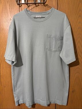 Duluth Trading Co Light Sage Green Short-Sleeve Tee relaxed fit long tail Meduim